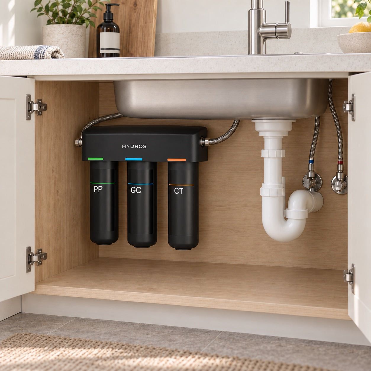 Le système sous évier — Cartouches FLØX TRIO